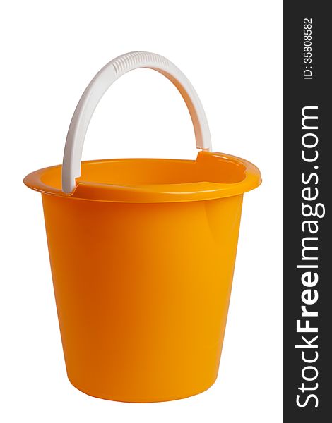 Plastic bucket isolated on white. Plastic bucket isolated on white.