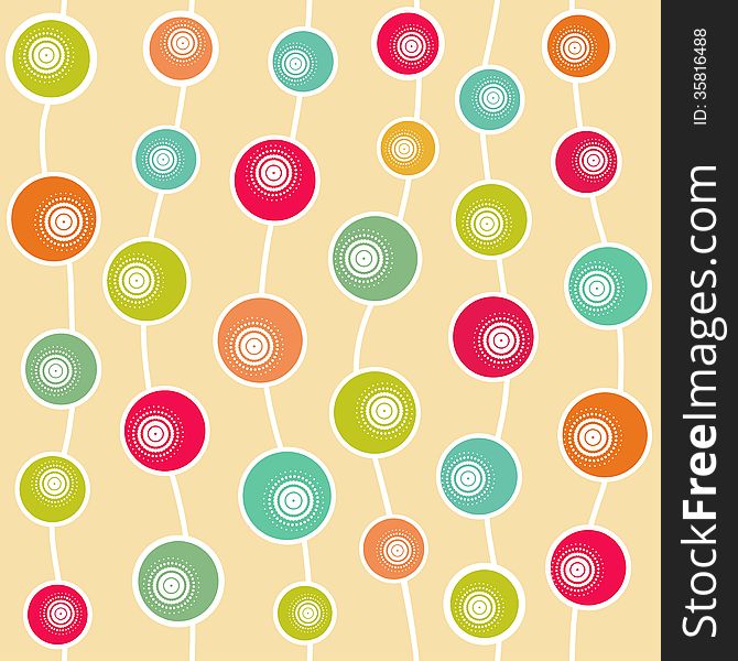 Funny abstract ball seamless pattern, vector illustration