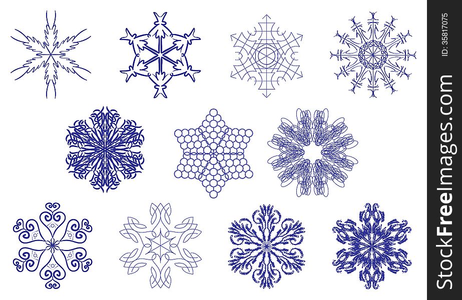 Set of snowflakes