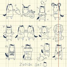 Zodiac Icon Set. Horoscope With Horses. Royalty Free Stock Photos Zodiac Icon Set. Horoscope With Horses. Royalty Free Stock Photos
