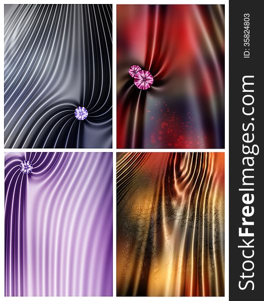 Group of four digitally created drapes images. Group of four digitally created drapes images