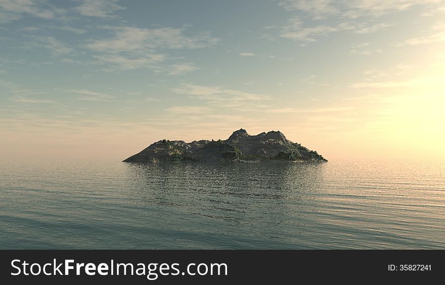 Fly around small isolated island for animated travel backgrounds. Fly around small isolated island for animated travel backgrounds