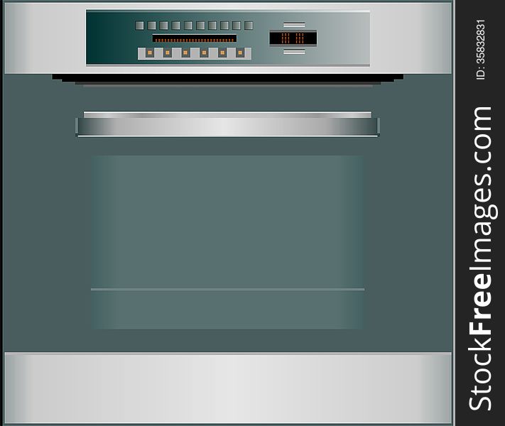 Oven isolated on white. Vector illustration