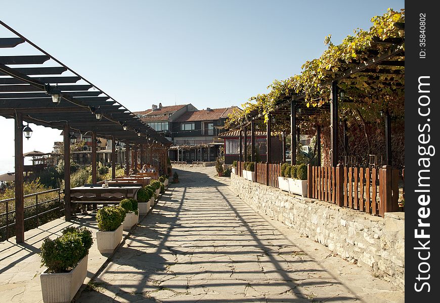 Street in the Old Nessebar Town, Bulgaria. Street in the Old Nessebar Town, Bulgaria