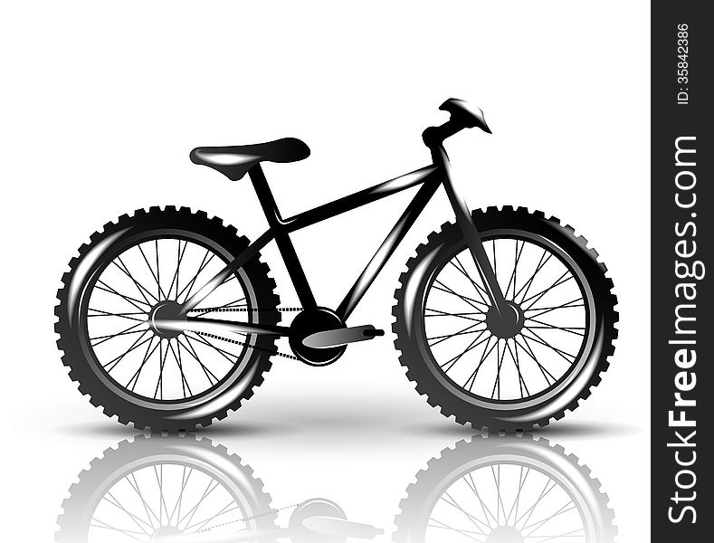 Vector black bike on white background. Vector black bike on white background