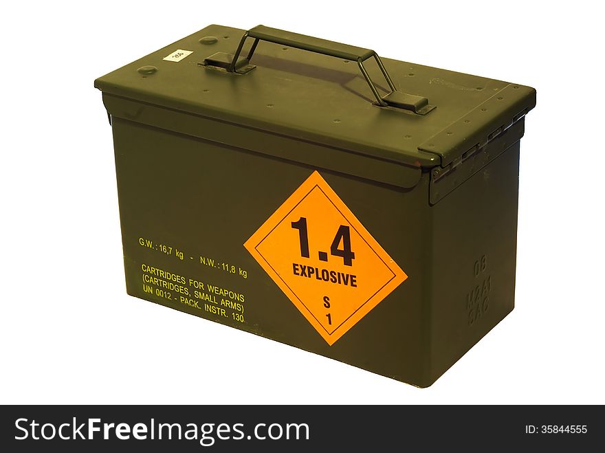 NATO ammo box isolated on white background