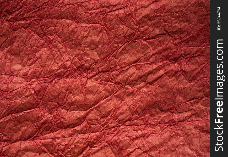 Red crumpled paper texture (for background)