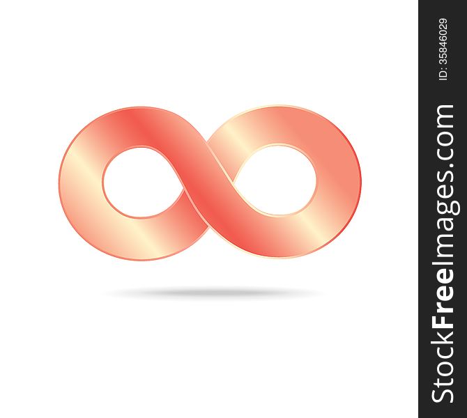 Abstract infinity sign on a white background