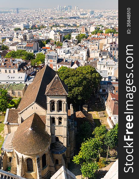 View of Paris from the Sacre Coeur in Montmartre hill