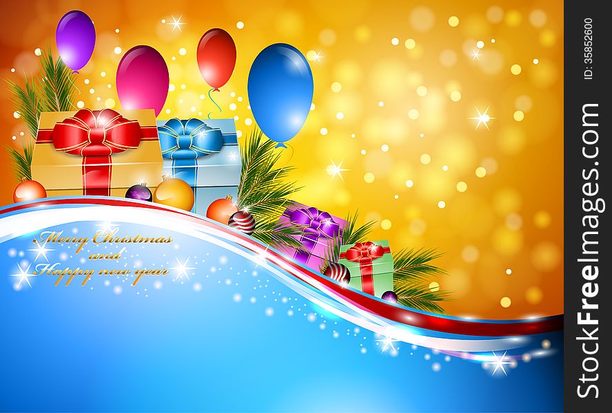 Merry Christmas and Happy new year celebrate background