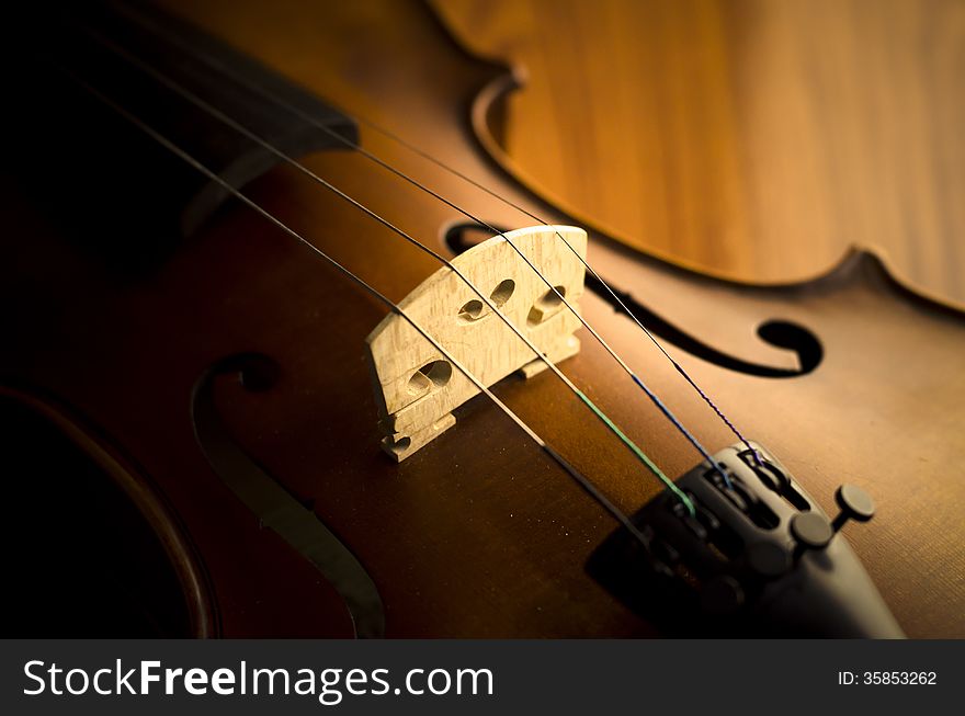 time to practice violin violin in vintage style on wood background