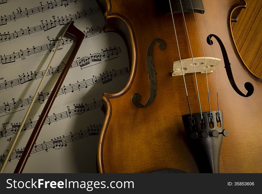 time to practice violin violin with sheet music on vintage style