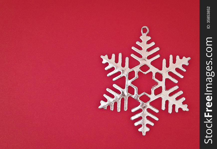 Sliver Snowflake On Red