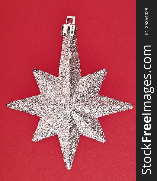 Ornament Star On Red