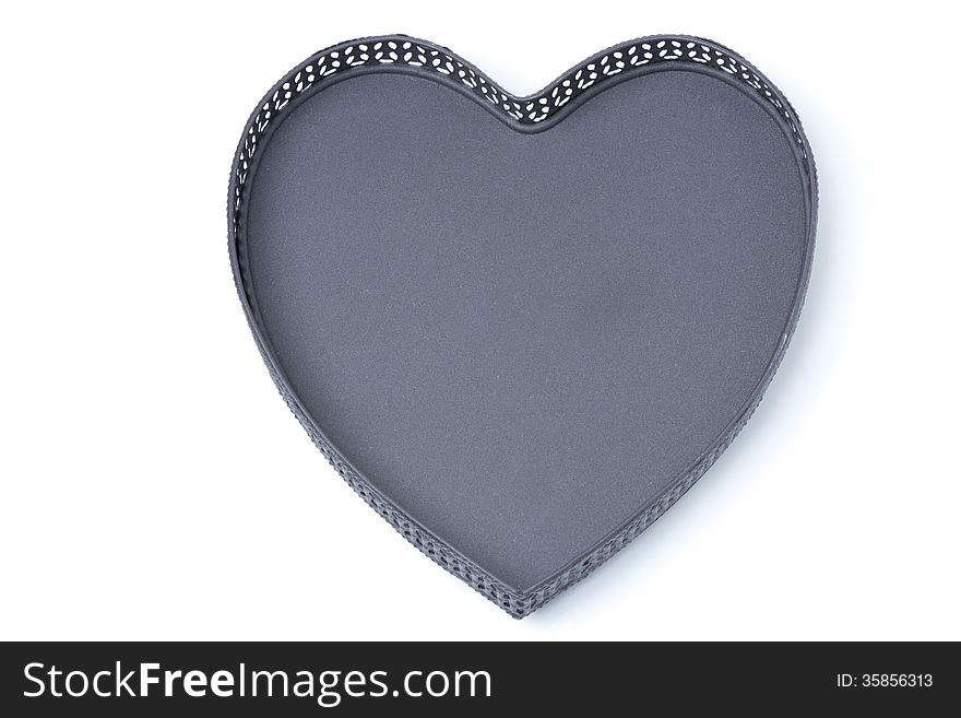 Empty Tray In The Form Of Heart, Isolated