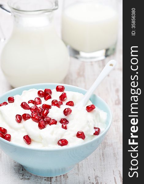 Homemade Yogurt With Pomegranate And Milk