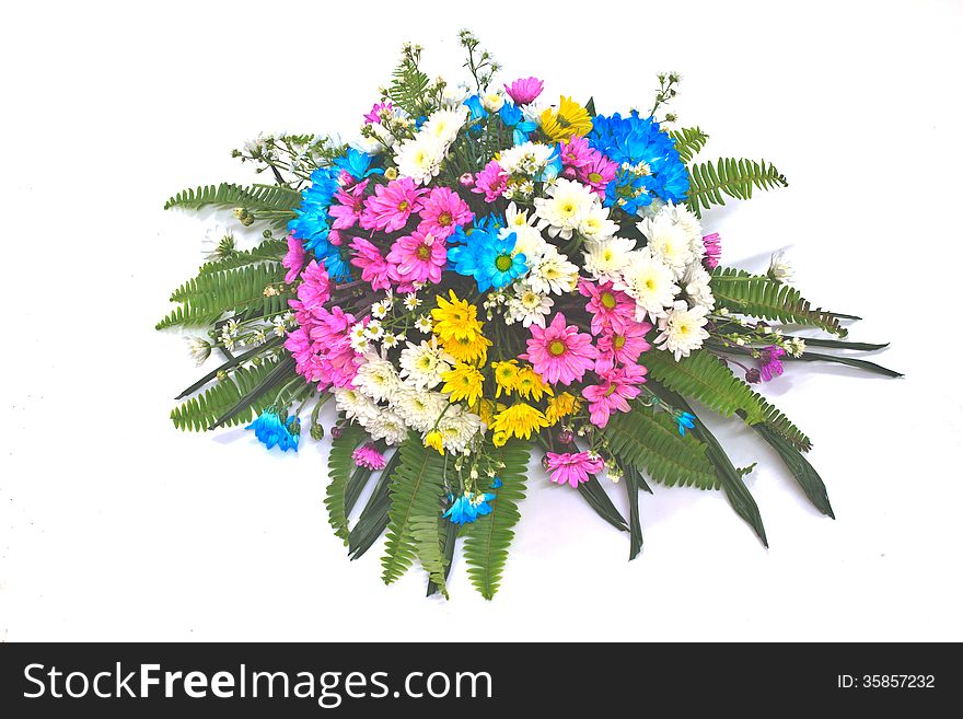 Beautiful bouquet of bright flowers, colorful flora