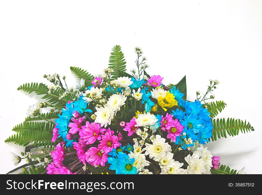 Beautiful bouquet of bright flowers, colorful flora