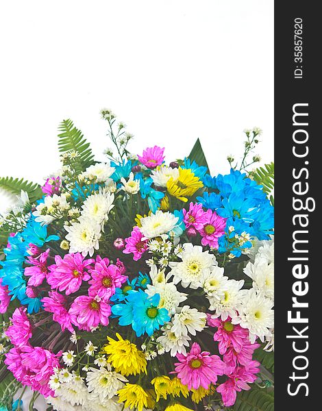 Beautiful bouquet of bright flowers, colorful flora