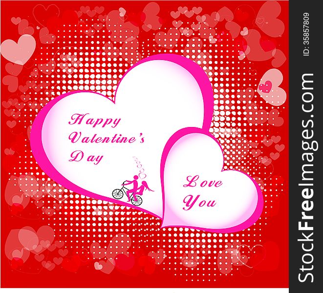 Valentines Day Beautiful Background With Ornaments And Heart.