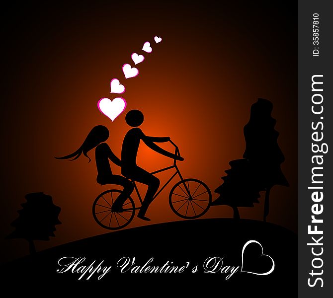 Valentines Day beautiful background with ornaments and heart. Place for your text.