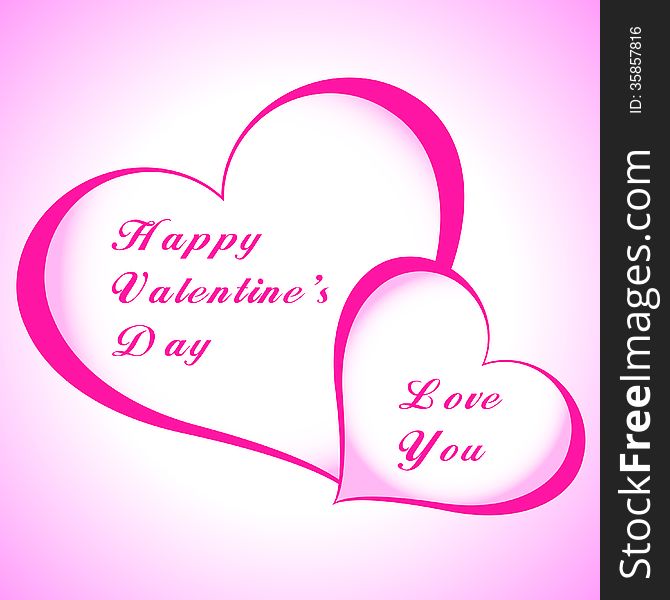 Valentines Day beautiful background with ornaments and heart. Place for your text.