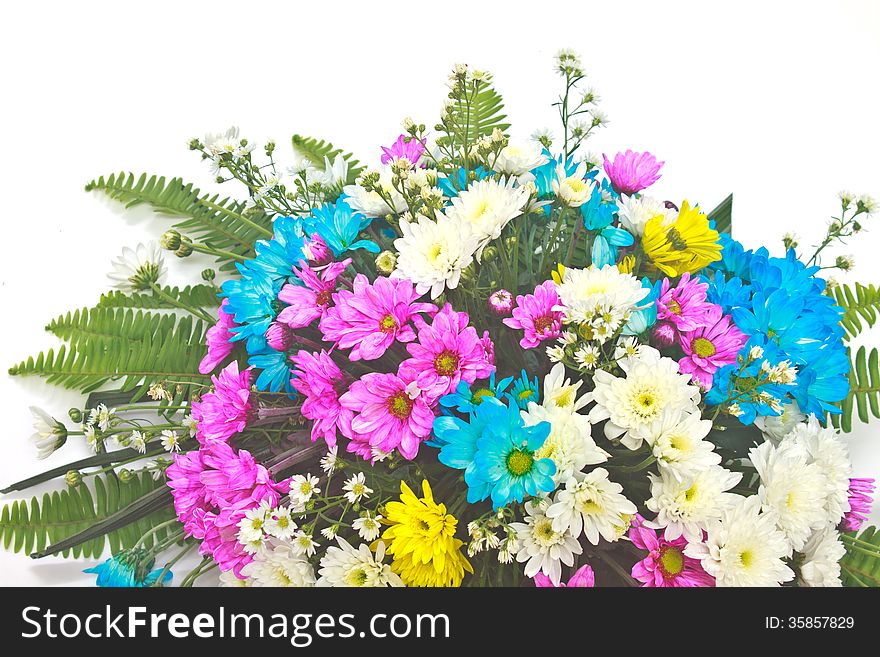 Beautiful bouquet of bright flowers, colorful flora