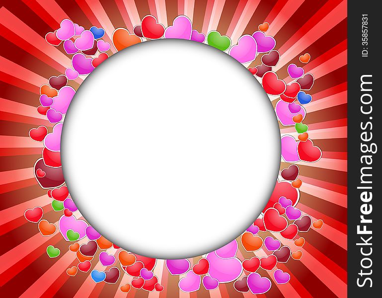 Valentines Day beautiful background with ornaments and heart. Place for your text.