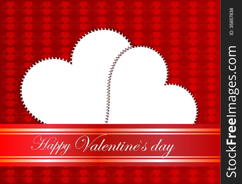 Valentines Day beautiful background with ornaments and heart.