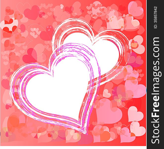 Valentines Day beautiful background with ornaments and heart. Place for your text.