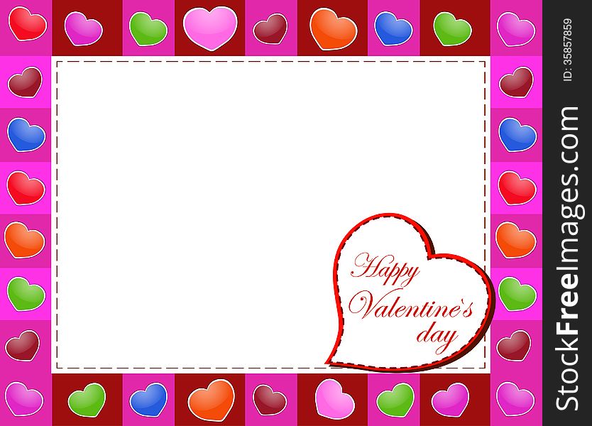 Valentines Day beautiful background with ornaments and heart.