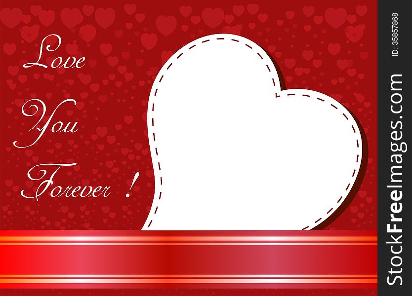 Valentines Day beautiful background with ornaments and heart. Place for your text.