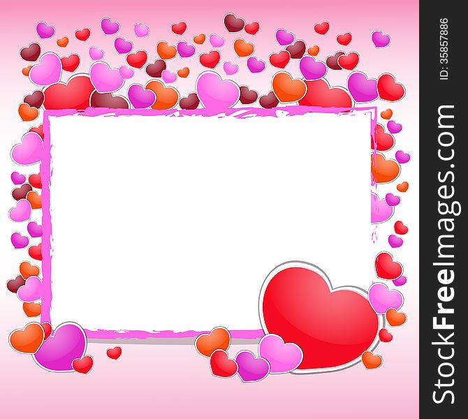 Valentines Day beautiful background with ornaments and heart. Place for your text.