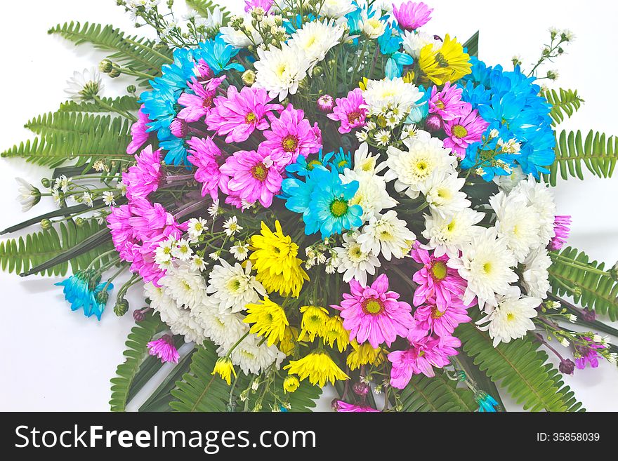 Beautiful bouquet of bright flowers, colorful flora