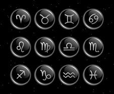 Zodiac Signs Glassy Vector Collection Stock Image Zodiac Signs Glassy Vector Collection Stock Image