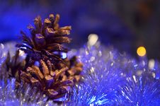 New Year`s Composition Of A Pine Cones Stock Image