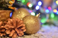 Christmas Balls And Christmas Garlands Stock Photo Christmas Balls And Christmas Garlands Stock Photo