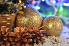 Christmas Balls And Christmas Garlands Stock Images Christmas Balls And Christmas Garlands Stock Images