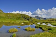 Mountain Lake With Islands In Carpathians Royalty Free Stock Photography Mountain Lake With Islands In Carpathians Royalty Free Stock Photography