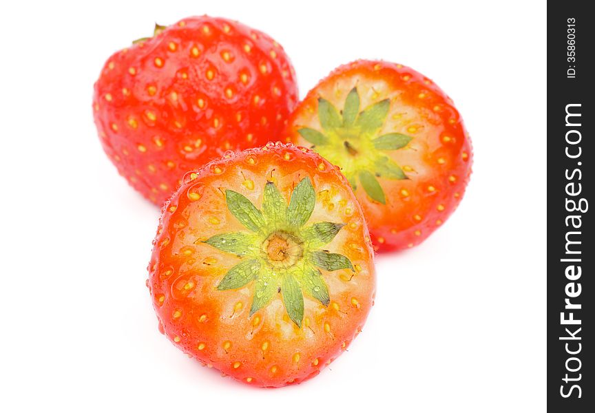 Arrangement of Fresh Ripe Strawberries isolated on white background. Arrangement of Fresh Ripe Strawberries isolated on white background