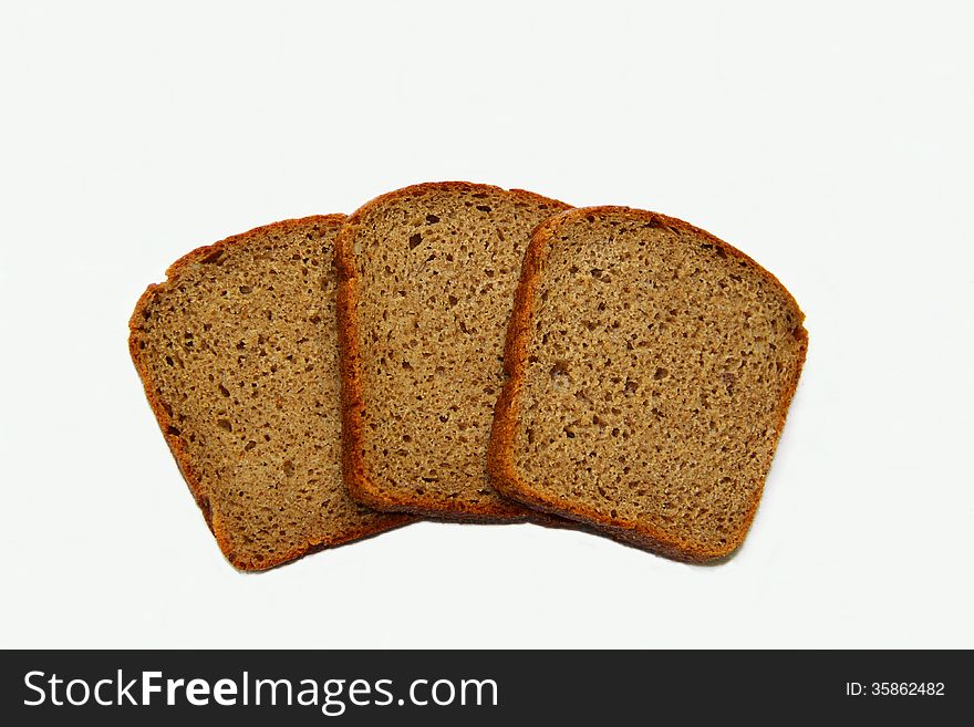 Pieces of bread on the white background. Pieces of bread on the white background