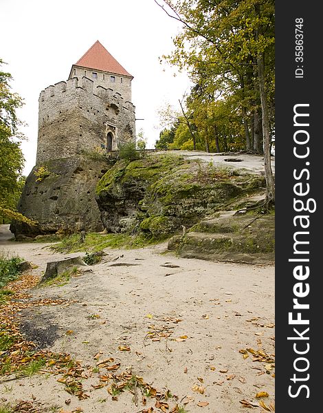 View of an old castle on the rock. View of an old castle on the rock