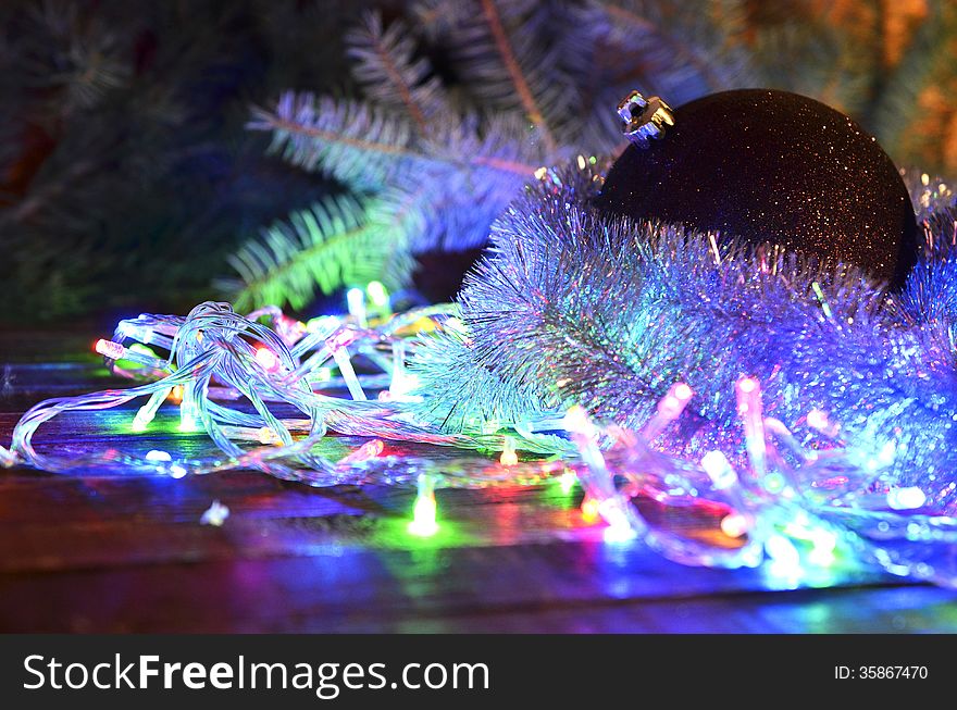 Christmas Balls And Christmas Garlands