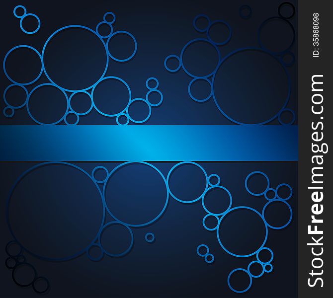 Abstract background with blue shining circles. RGB EPS 10