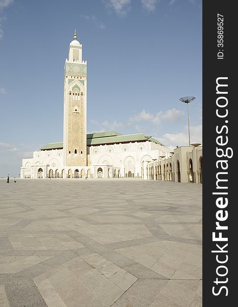 The mosque of Casablanca with its high minaret