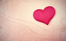 Red Heart On A Light Wooden Background Stock Photography