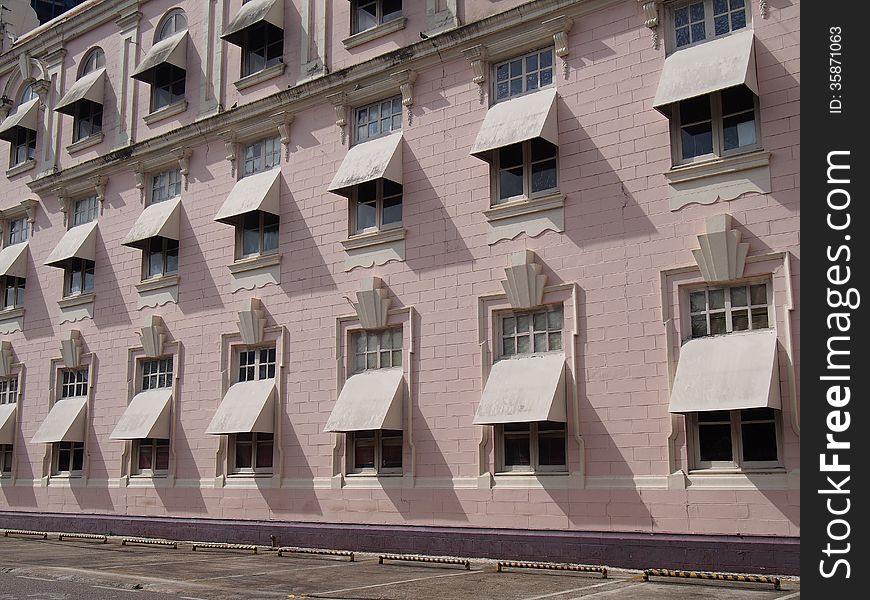 Windows of an old commercial building in Belem City - located in the Brazilian amazon