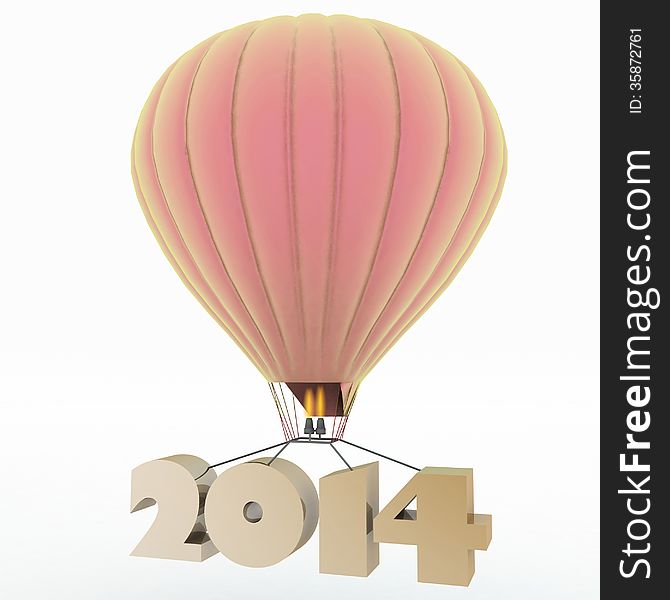 2014 Year Flies On A Balloon