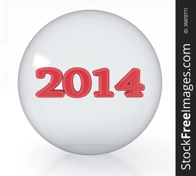 2014 year is in a transparent ball