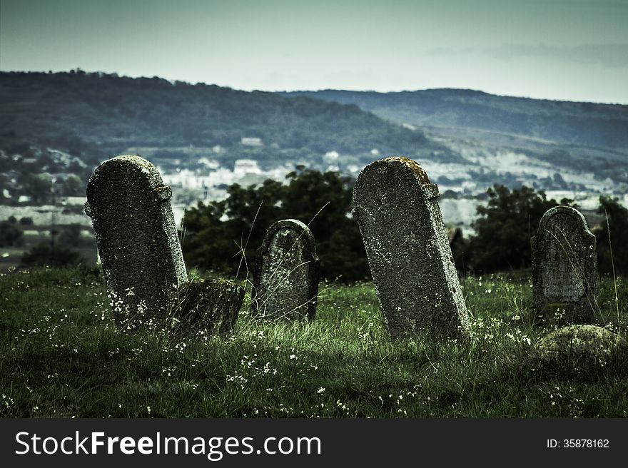 Old tombstones on the county hill